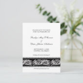 日付フラットカードを保存するB&Wスクロールカスタムウェディング 案内ポストカード (スタンド正面)