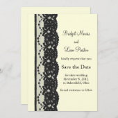 日付フランスのの保存(アイボリー) セーブザデート (正面/裏面)