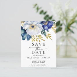 日付フローラの結婚はがきの発表を保存 案内ポストカード