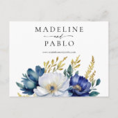 日付フローラの結婚はがきの発表を保存 案内ポストカード (裏面)