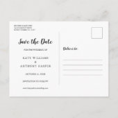 日付フローラハート素朴写真の結婚保存 案内ポストカード (裏面)