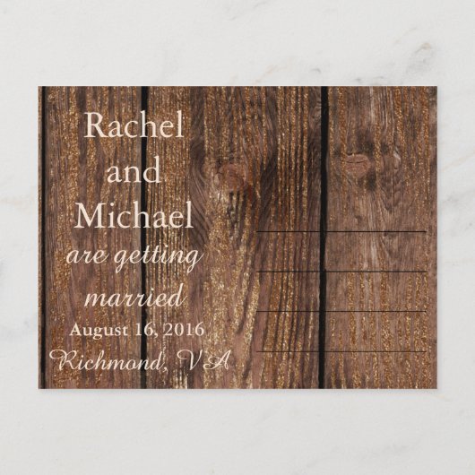 日付ブラックレースとフェイク木材を保存 案内ポストカード (裏面)