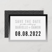 日付ブロックシンプルタイプの黒モダンを保グラデーション存 出欠カード (正面/裏面)