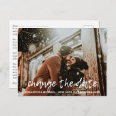 日付プランの変更レターの写真結婚の ポストカード (正面/裏面)