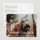 日付プランの変更レターの写真結婚の ポストカード (正面/裏面)