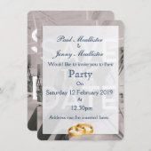 日付プロップ飛行機の保存 招待状 (正面/裏面)