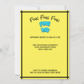 日付プールのパーティーおもしろい誕生日黄色 セーブザデート (裏面)