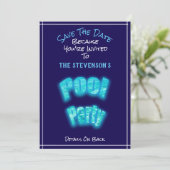 日付プールの保存パーティー誕生日青招待状 セーブザデート (スタンド正面)