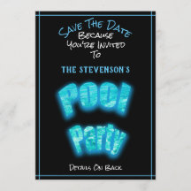 日付プールの誕生日パーティのパーティー招待を保存します