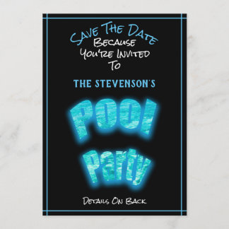 日付プールの誕生日パーティのパーティー招待を保存します セーブザデート