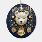日付ベアークリスマスオーナメント セラミックオーナメント (左)