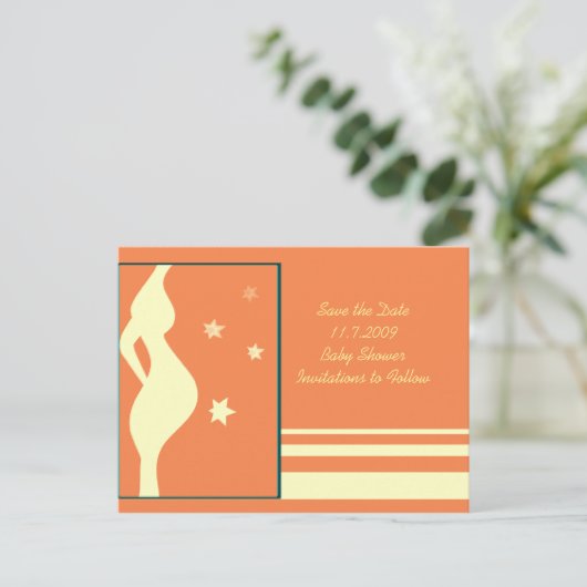 日付ベビーシャワーはがきを保存する 案内ポストカード (スタンド正面)