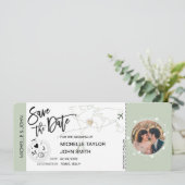 日付ボーディングパスのワールドマシンプルップを保存 招待状 (スタンド正面)