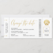 日付ボーディングパスの金ゴールドシールの変更 セーブザデート (正面)