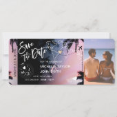 日付ボーディングパスパームビーチ招待状 招待状 (正面)