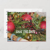 日付ボールの保存ビーズグリーンホリデーポストカード 案内ポストカード (正面/裏面)