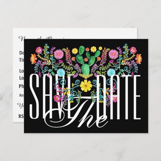 日付ポストカードの保存招待状 案内ポストカード (正面/裏面)