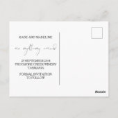 日付ポストカードの保存結婚式招待状 ポストカード (裏面)