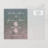 日付ポストカードの保存 – トロピカルビーチ結婚式 案内ポストカード (裏面)