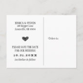 日付ポストカードの保存 – ハロウィンオレンジ&ブラック 案内ポストカード (裏面)