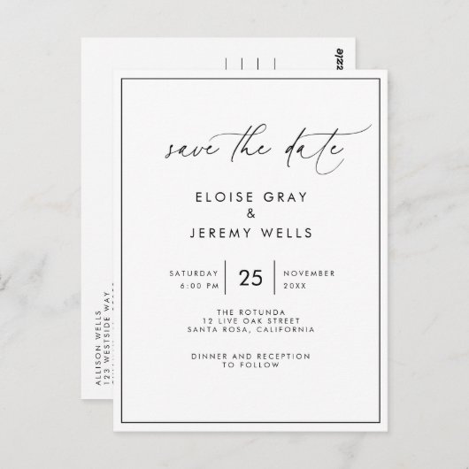 日付ポストカードの保存 ポストカード (正面/裏面)