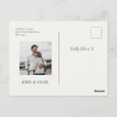 日付ポストカードの保存、ミニマリスト日付の保存P ポストカード (裏面)