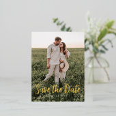 日付ポストカードの保存 – ミニマルScript Gold Foil 箔シーズンポストカード (立ち正面)