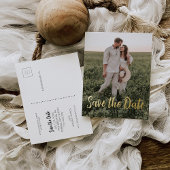 日付ポストカードの保存 – ミニマルScript Gold Foil 箔シーズンポストカード