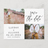 日付ポストカードの保存 | 2枚の写真 インビテーションポストカード (正面)