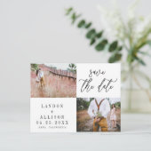 日付ポストカードの保存 | 2枚の写真 インビテーションポストカード (スタンド正面)