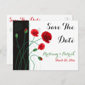日付ポストカードの保存 | Red Poppies |緑の黒 案内ポストカード (正面/裏面)