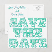 日付ポストカードをティール(緑がかった色)Blue-Greenに保存 案内ポストカード (正面/裏面)