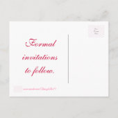 日付ポストカードを保存する，ピンクのキルティングクロス 案内ポストカード (裏面)