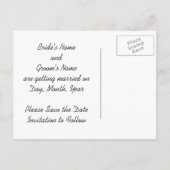 日付ポストカードを保存する！新郎新婦カード 案内ポストカード (裏面)