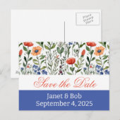 日付ポストカードピンのカスタマイズ可能な保存 案内ポストカード (正面/裏面)