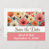 日付ポストカードピンのカスタマイズ可能な保存 案内ポストカード (正面/裏面)