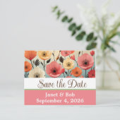 日付ポストカードピンのカスタマイズ可能な保存 案内ポストカード (スタンド正面)