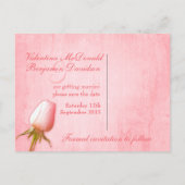 日付ポストカードピンク独身のローズバッドを保存 案内ポストカード (裏面)