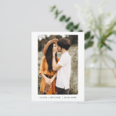 日付ポストカードフォトミニマリストスクリプトの保存 ポストカード (スタンド正面)