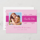 日付ポストカードフォト03ピンクを保存 案内ポストカード (正面/裏面)