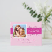 日付ポストカードフォト03ピンクを保存 案内ポストカード (スタンド正面)