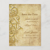 日付ポストカード、装飾的な渦巻きを保存 案内ポストカード (正面)