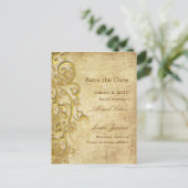 日付ポストカード、装飾的な渦巻きを保存 案内ポストカード (スタンド正面)