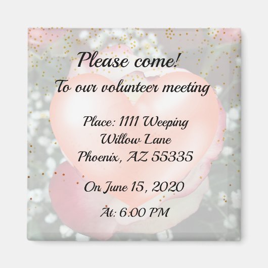 日付マグネットの保存バラ マグネット (正面)