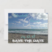 日付マグネットの保存ビーチ マグネット招待状 (正面)