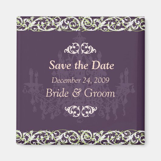 日付マグネットの保存、シャンデリア+つる植物 マグネット (正面)