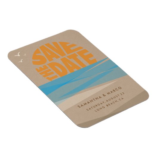 日付マグネットの保存、ビーチ結婚式 マグネット (右側)