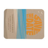 日付マグネットの保存、ビーチ結婚式 マグネット (横)