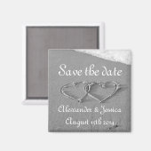 日付マグネットの保存 |描ビーチ砂のハート マグネット (正面/裏面)