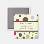 日付マグネットの保存、水玉模様 マグネット (正面/裏面)